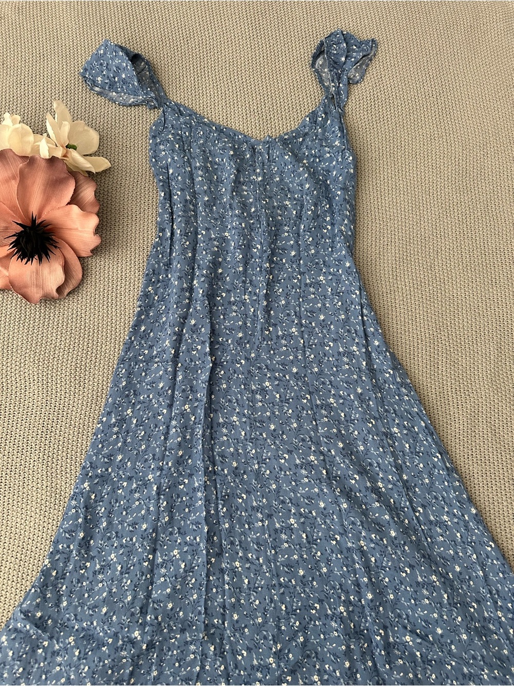 Reformation Baxley Dress in Blue Eve Size 10 - Picture 2 of 15